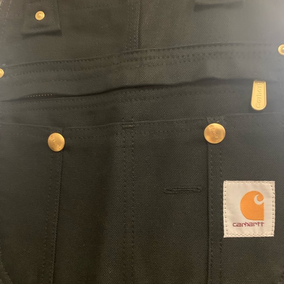 Carhartt Duck Zip to Thigh Quilt Line BibOveralls - Picture 3 of 8